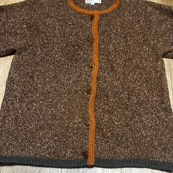 VTG 60s Kerry Traditions Woollen Mills Wool Silk Cardigan Sweater XL Ireland - Picture 4 of 8